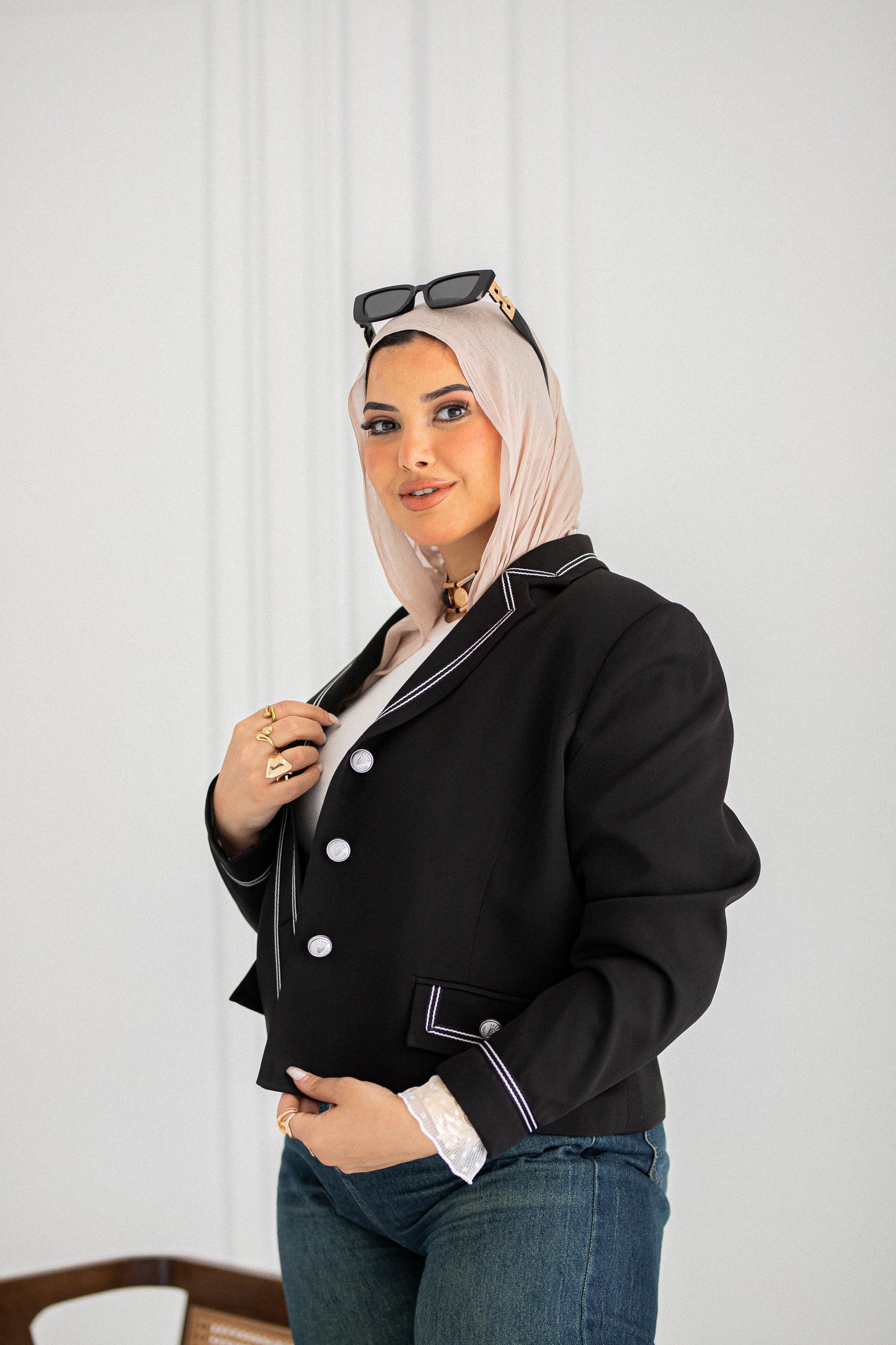 black statement blazer