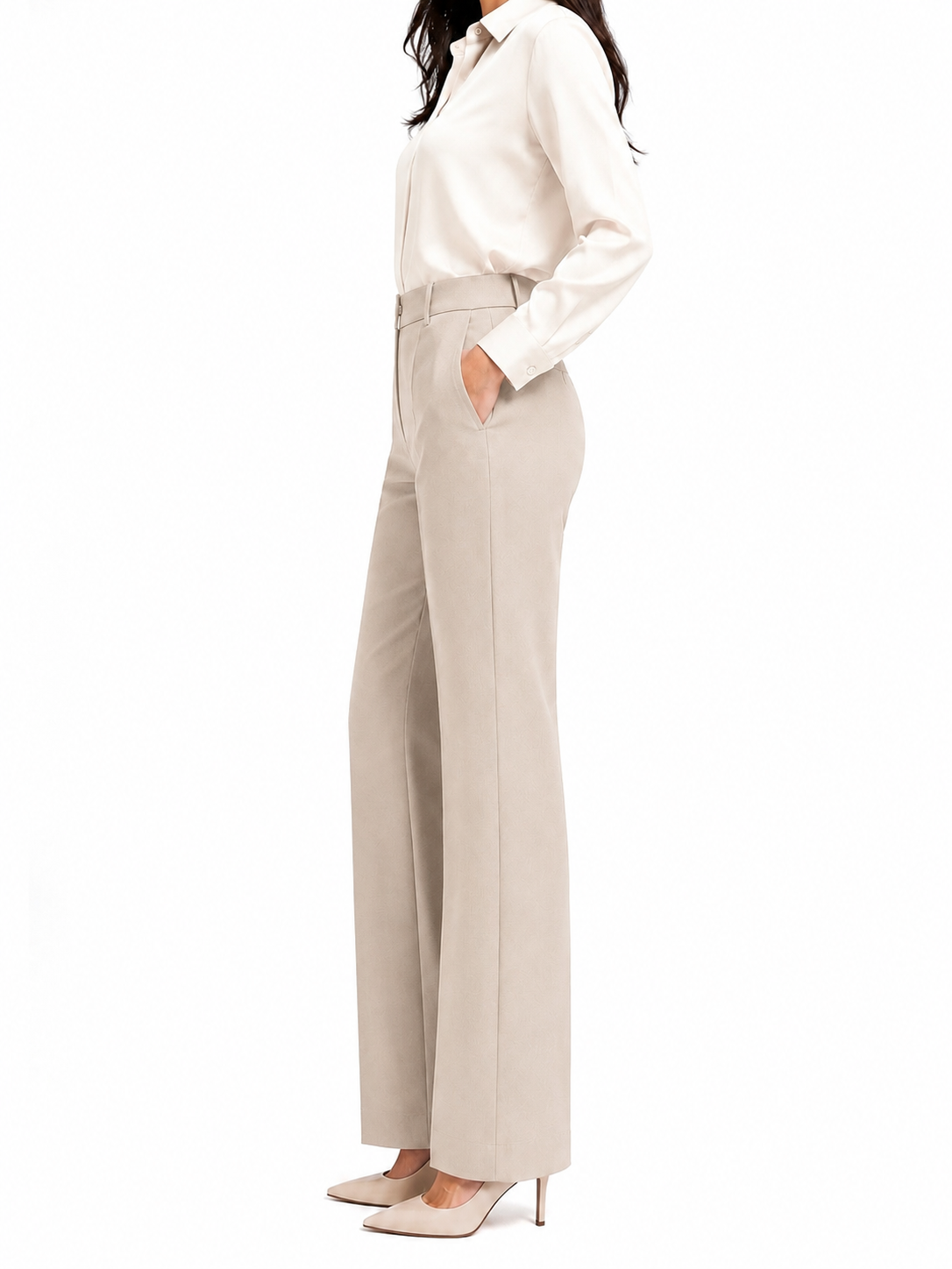 tailored beige trouser