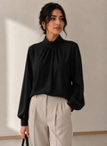 black high neck blouse