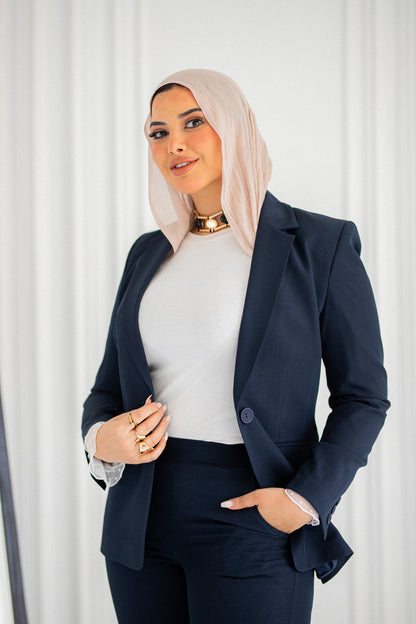 bold navy workwear set
