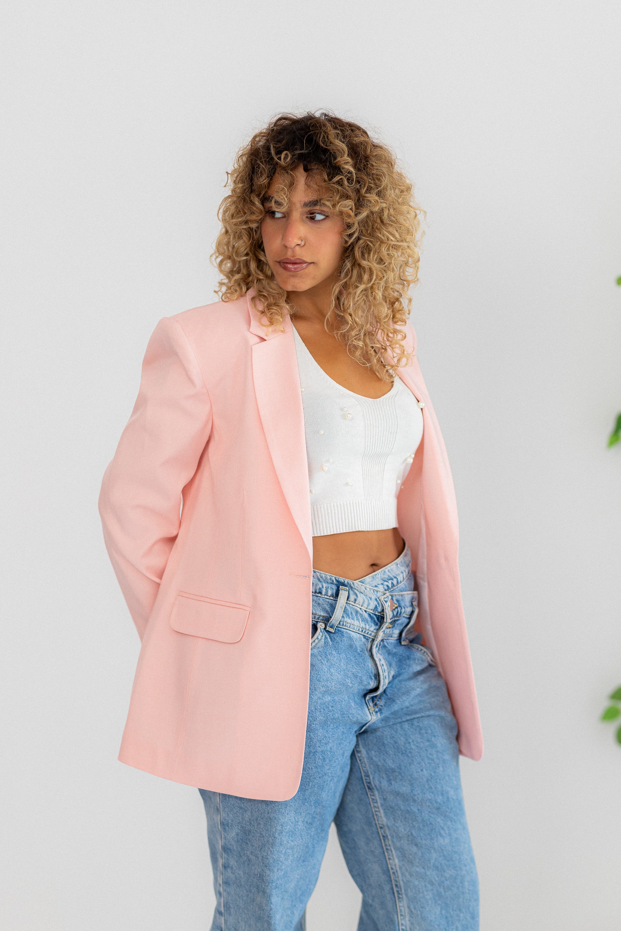 classic pink blazer
