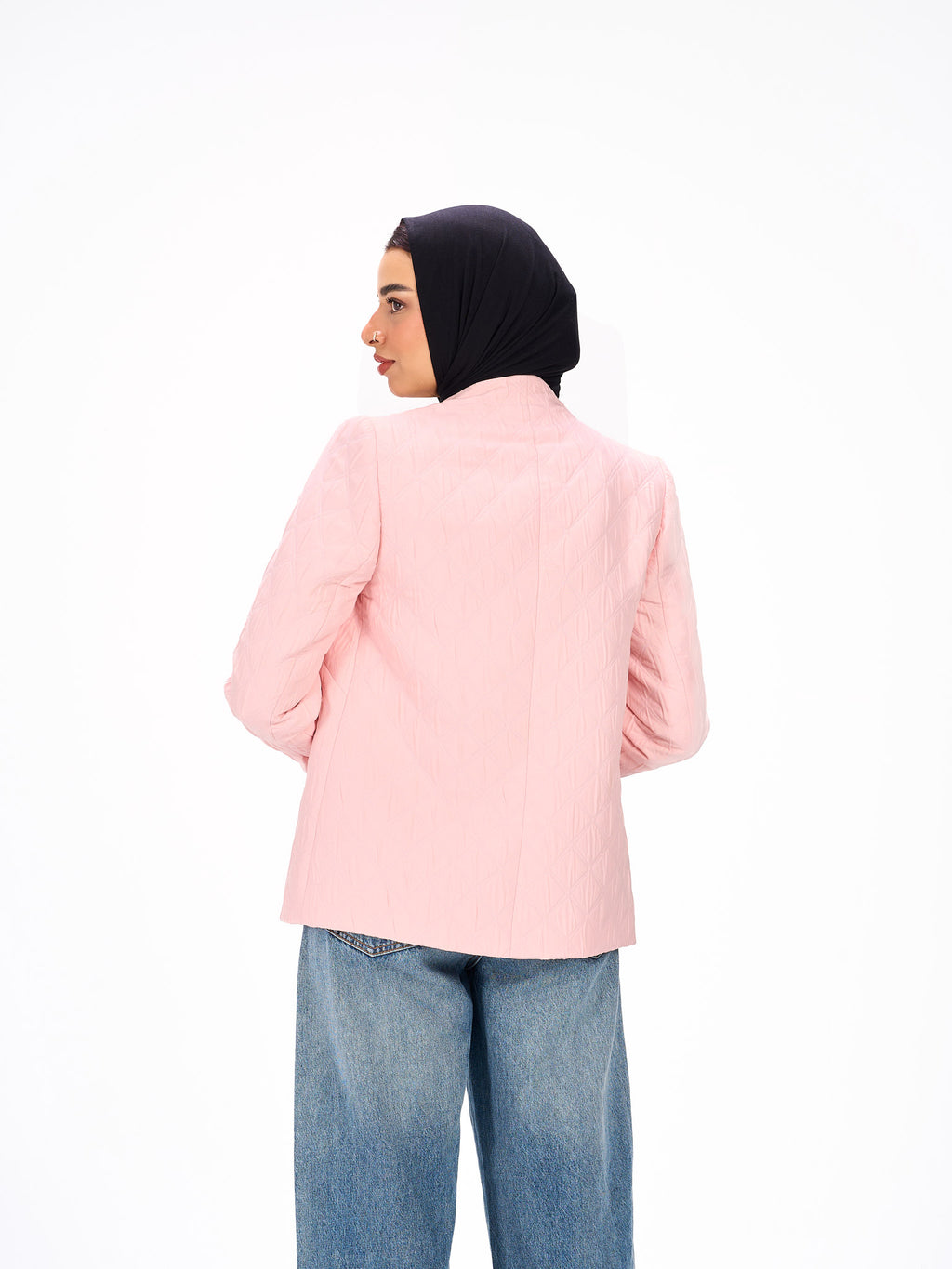 One button pink blazer
