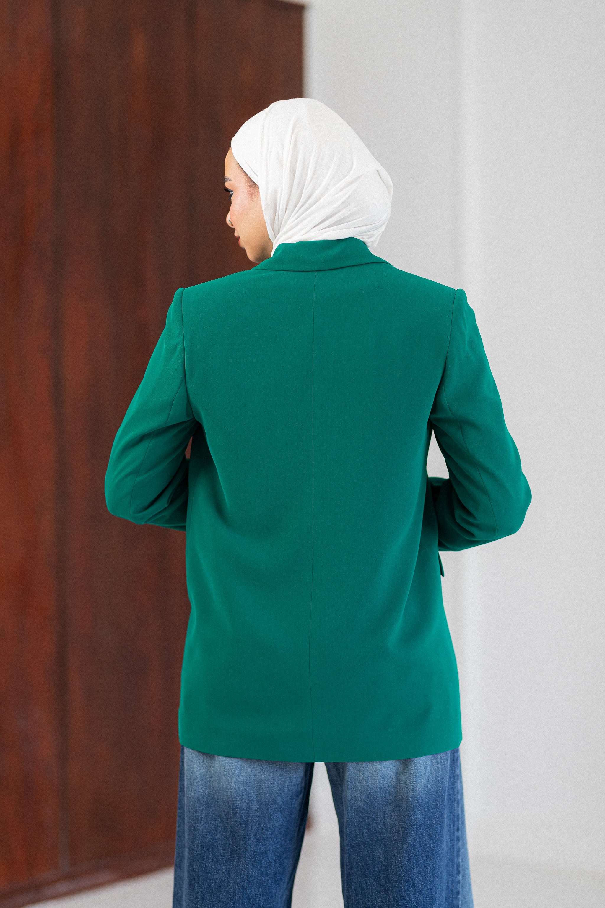green long blazer