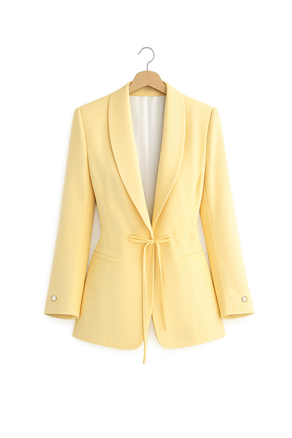 yellow tie-waist blazer
