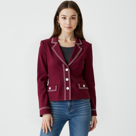 CROPED MAROON BLAZER