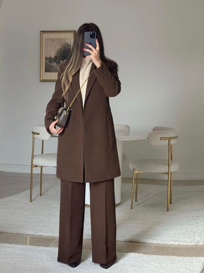 brown wool coat