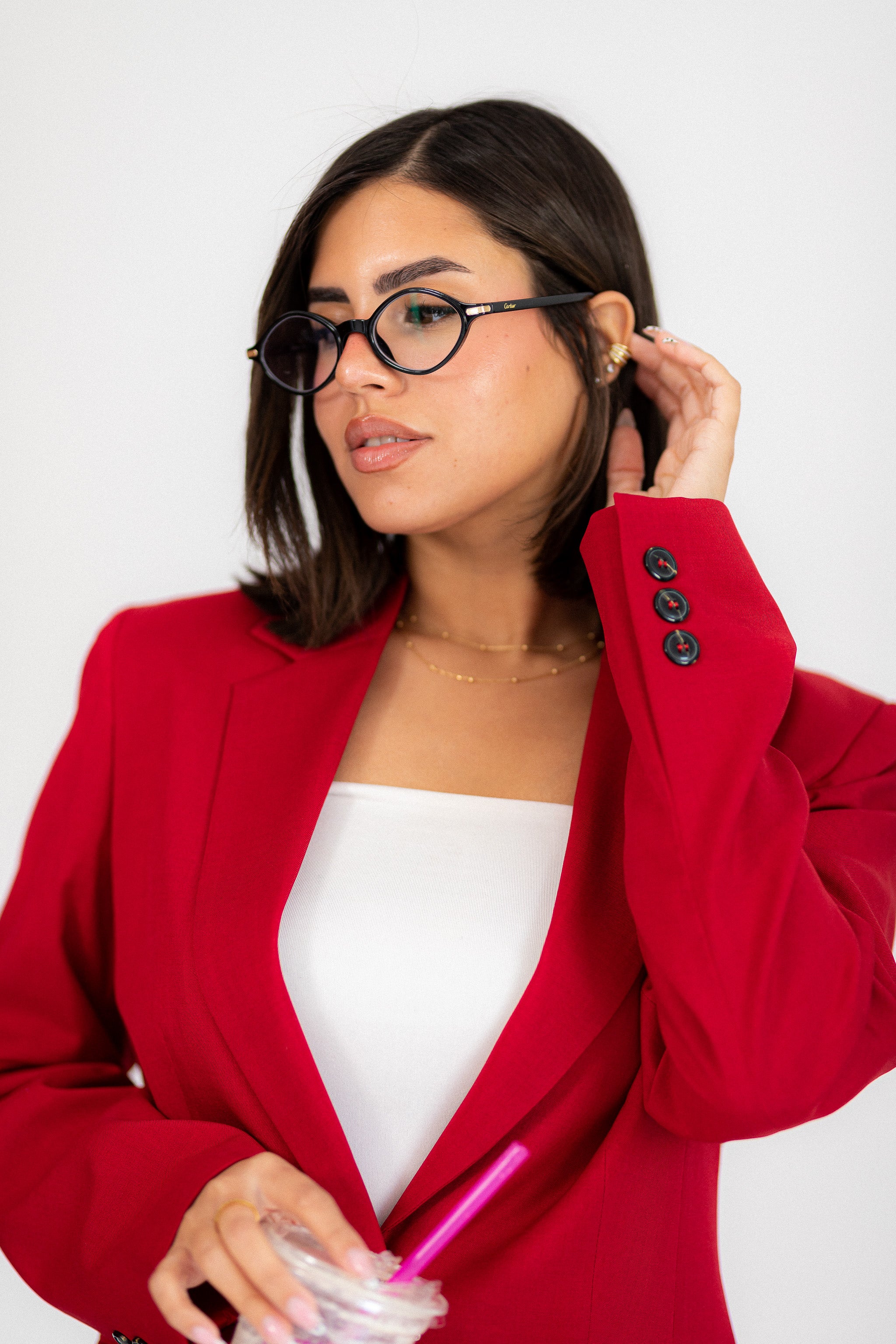 classic red blazer