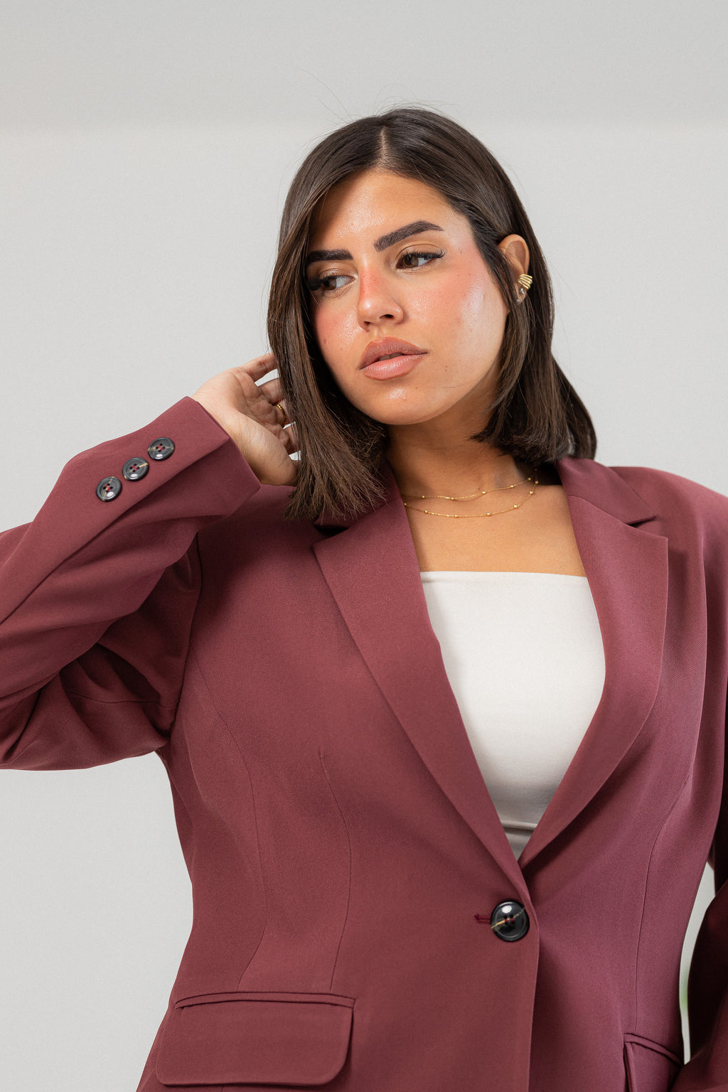 Glow burgundy blazer