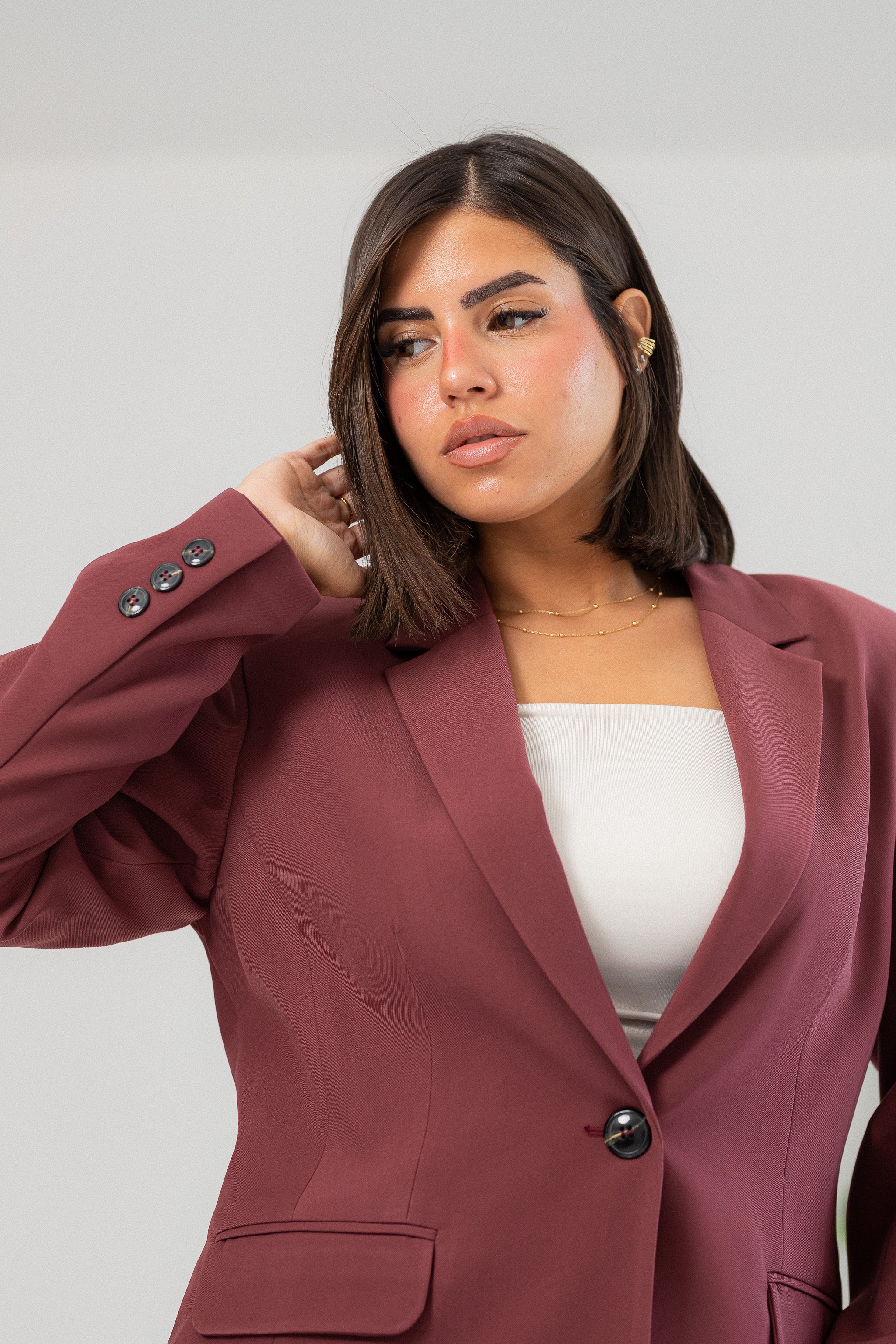 Glow burgundy blazer