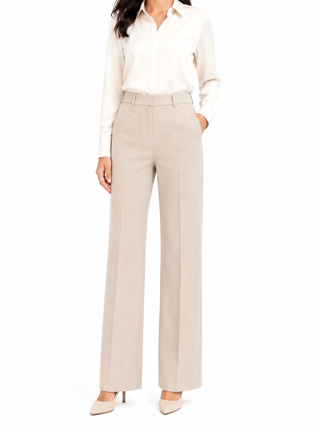 tailored beige trouser