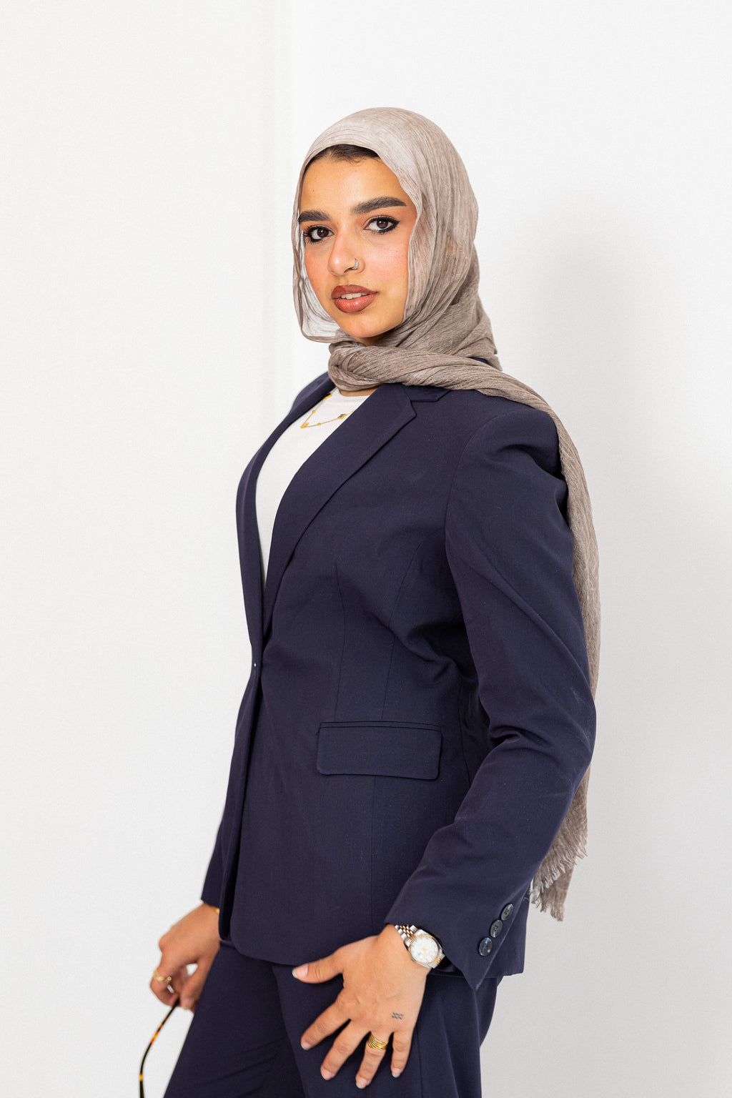 classic navy suit