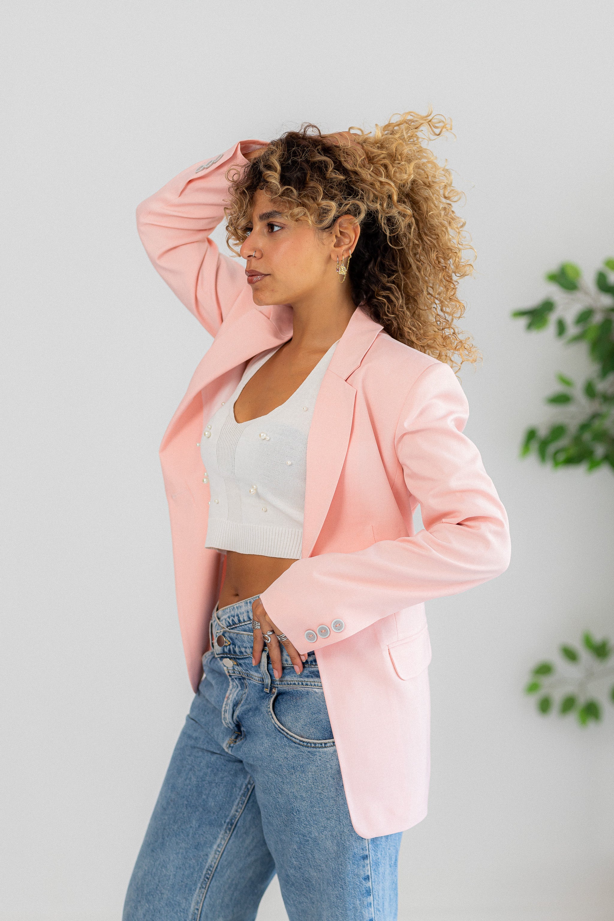 classic pink blazer