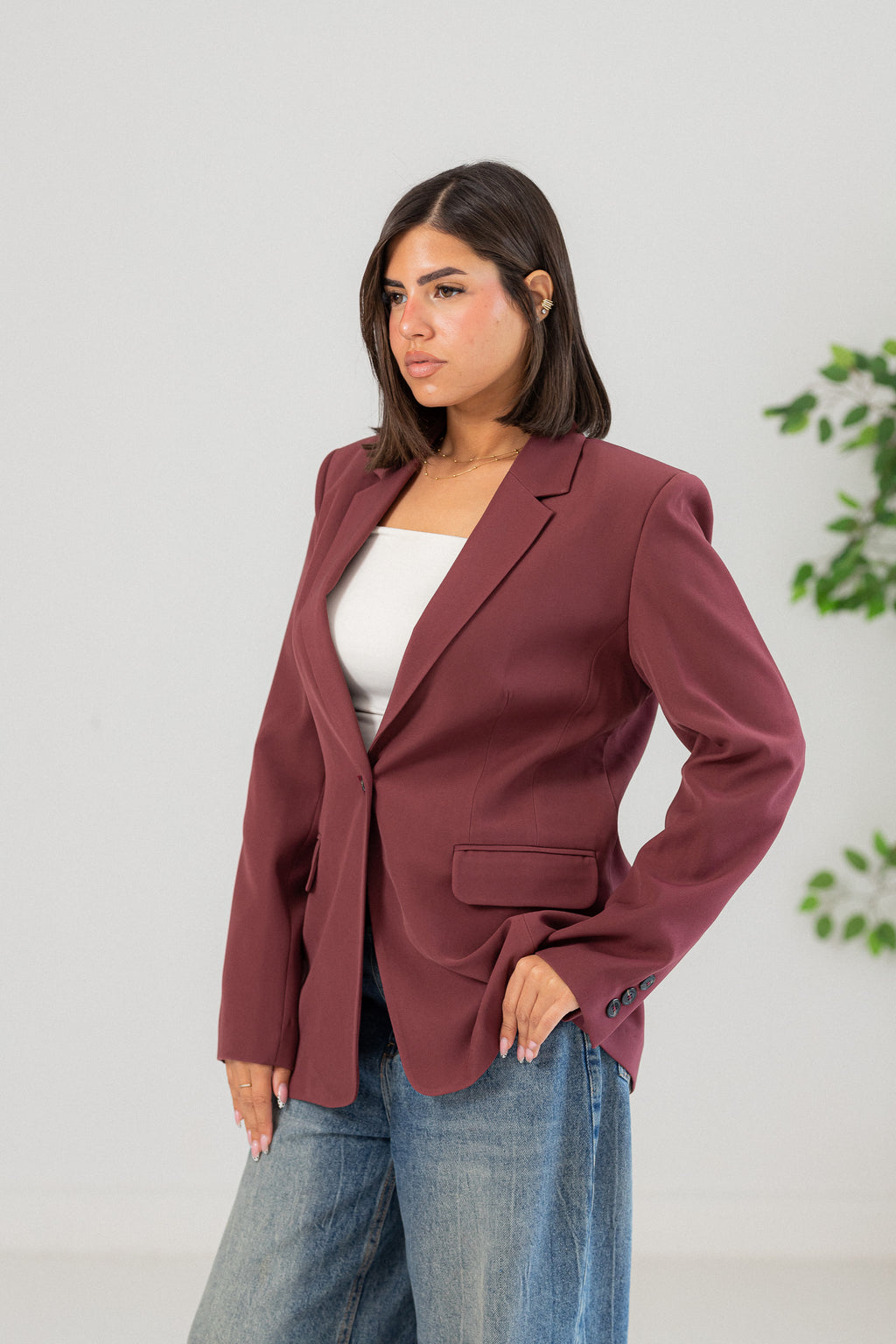 Glow burgundy blazer