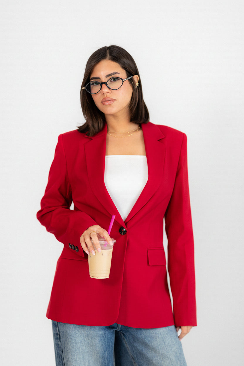 classic red blazer
