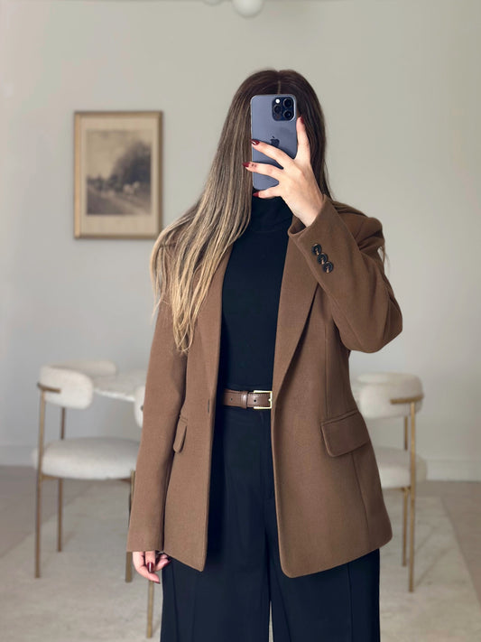 camel wool blazer