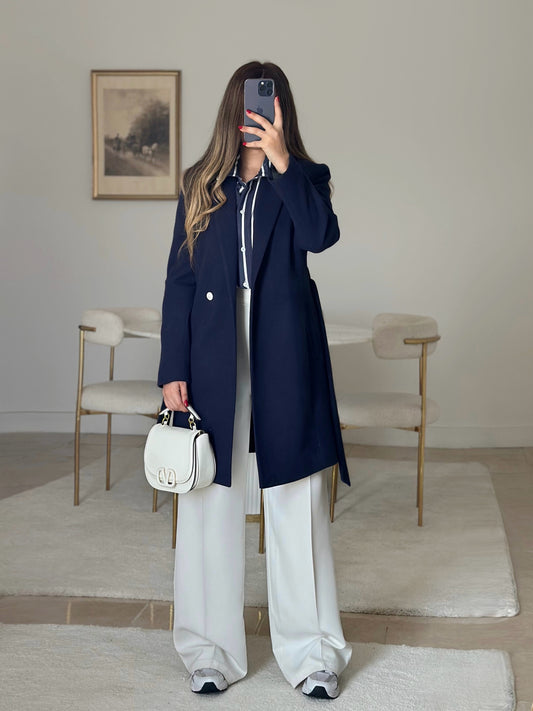 navy wool coat