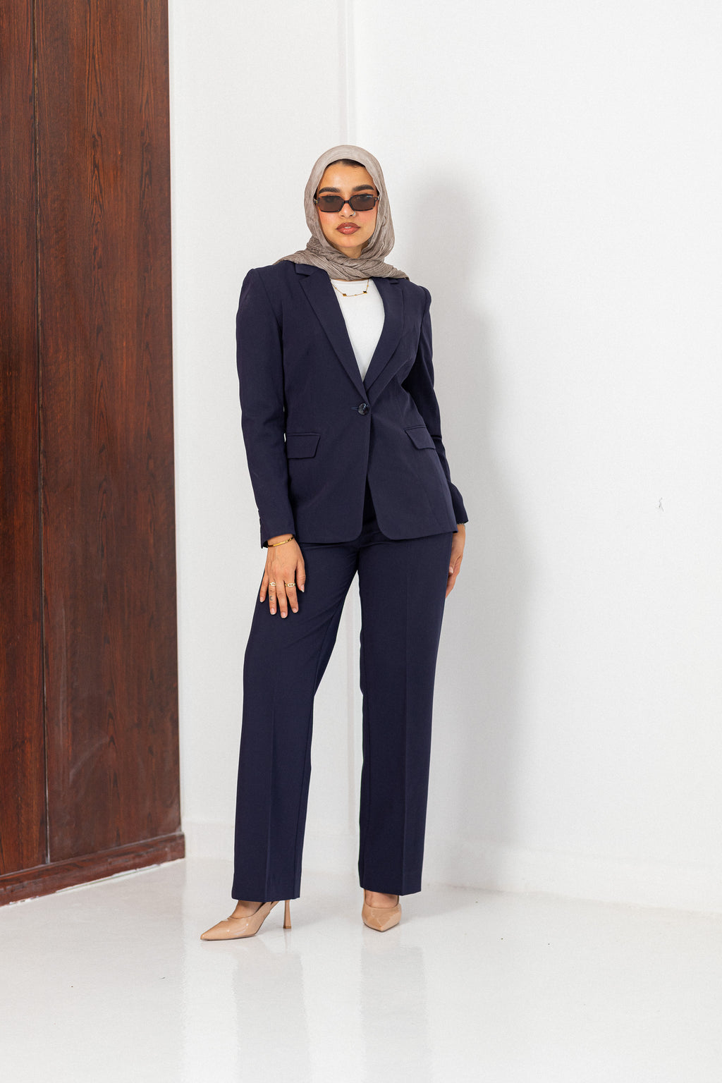 classic navy suit