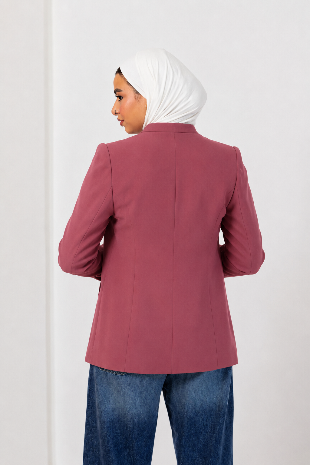 burgundy notched blazer