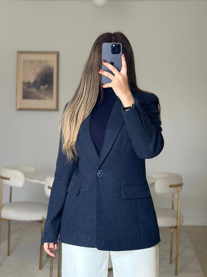 navy wool blazer