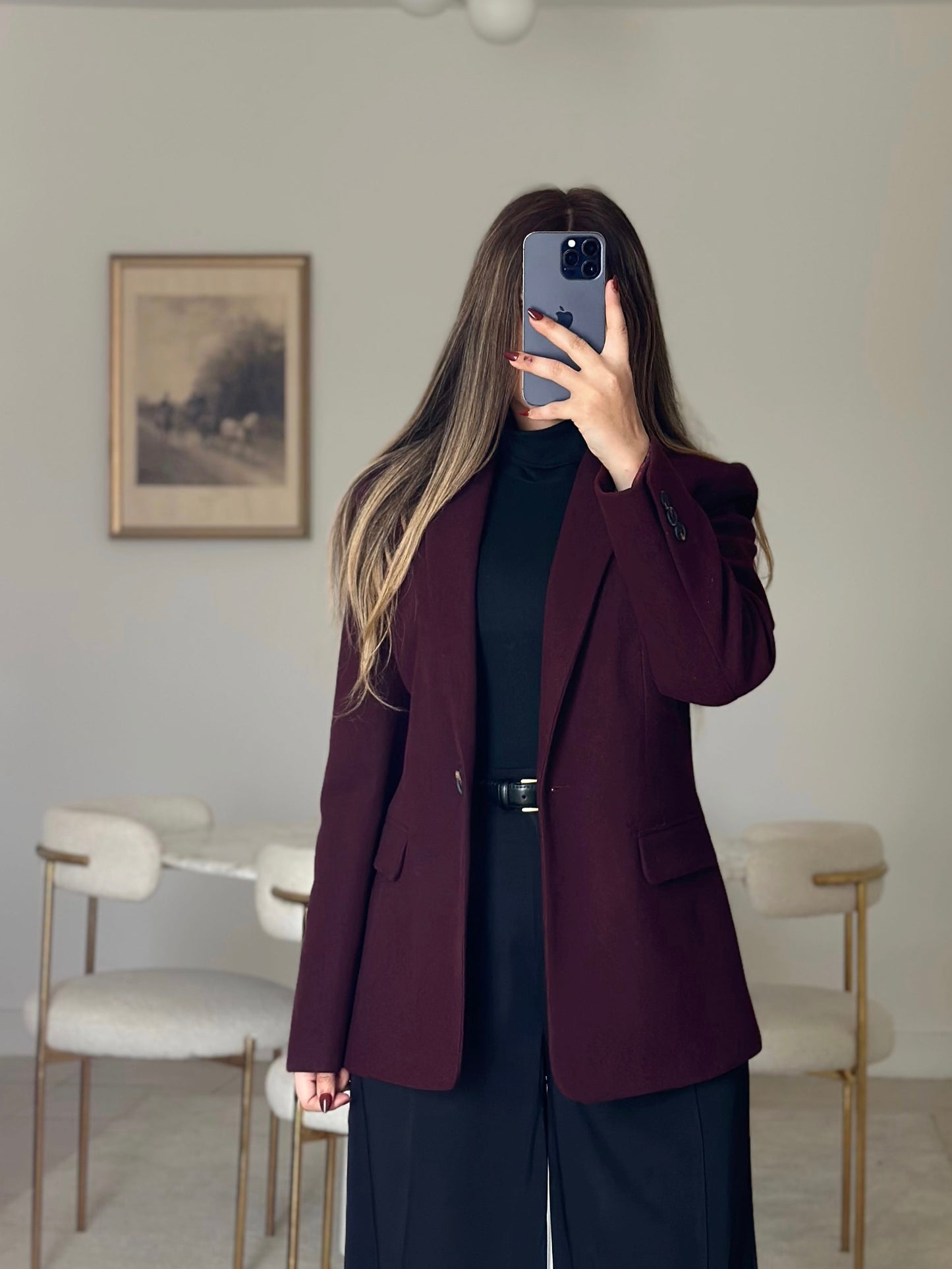 burgundy wool blazer