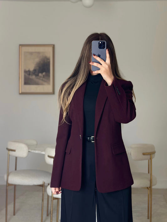 burgundy wool blazer