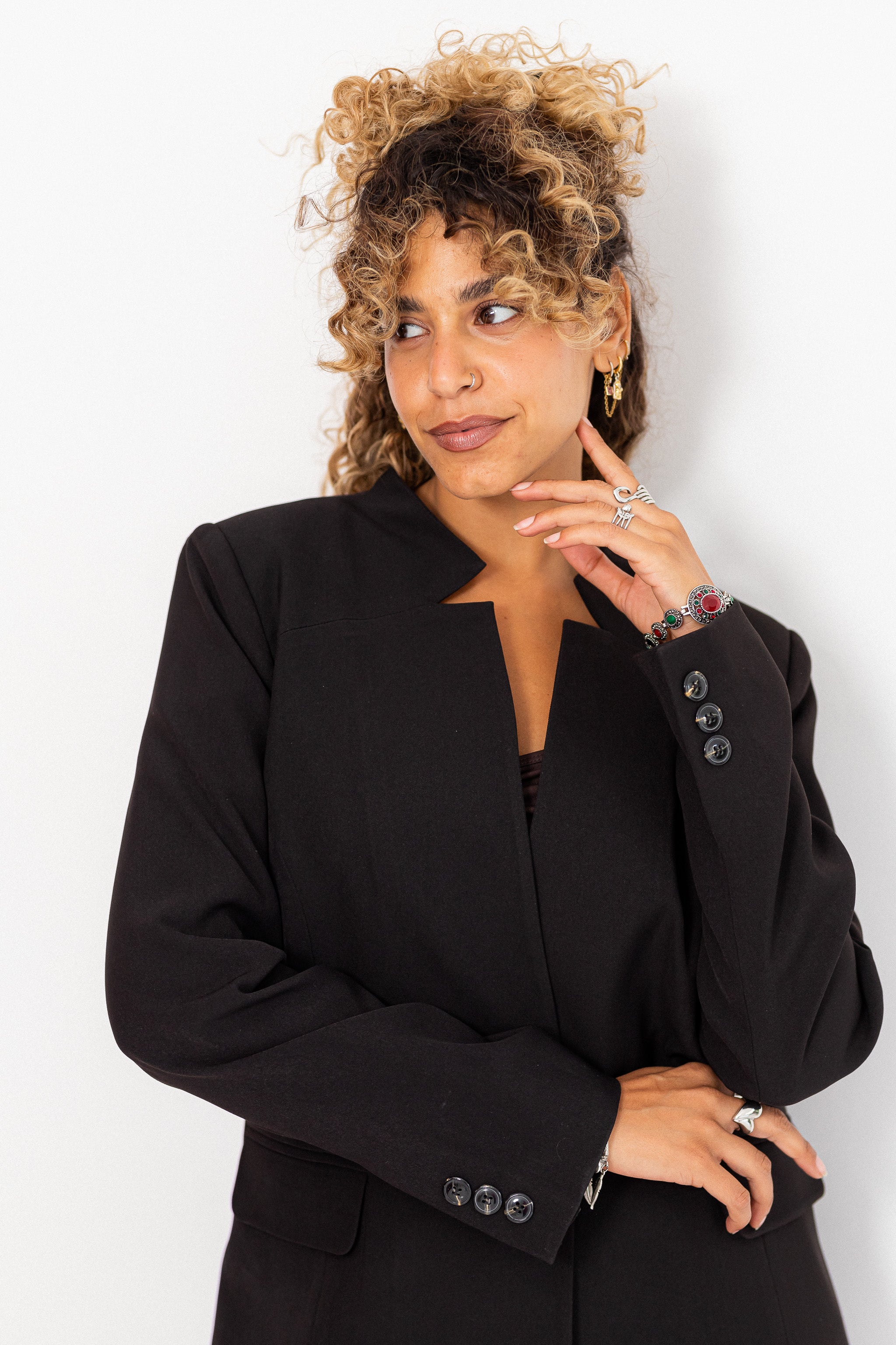 black notched blazer