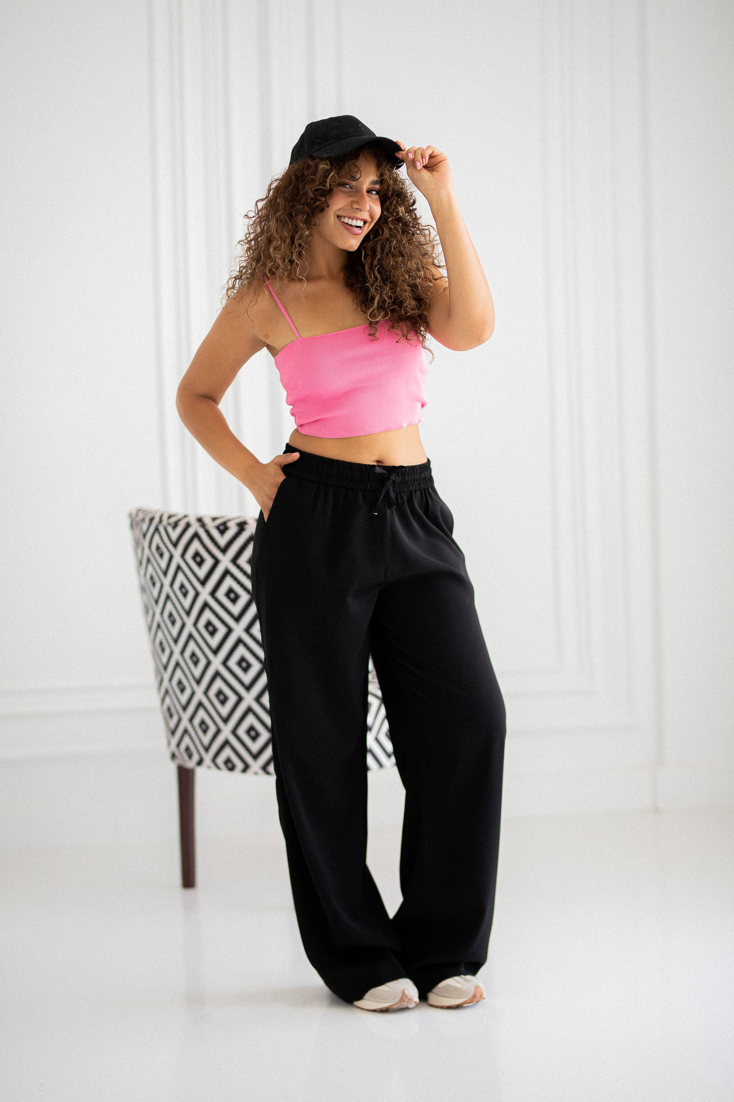 black wide leg pants