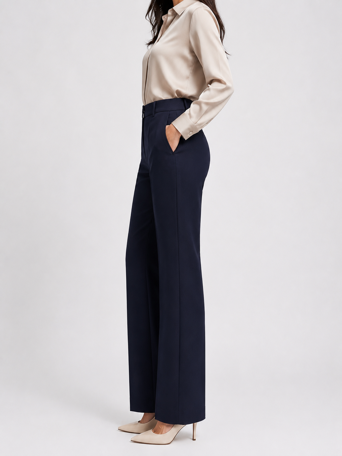 tailored navy trouser