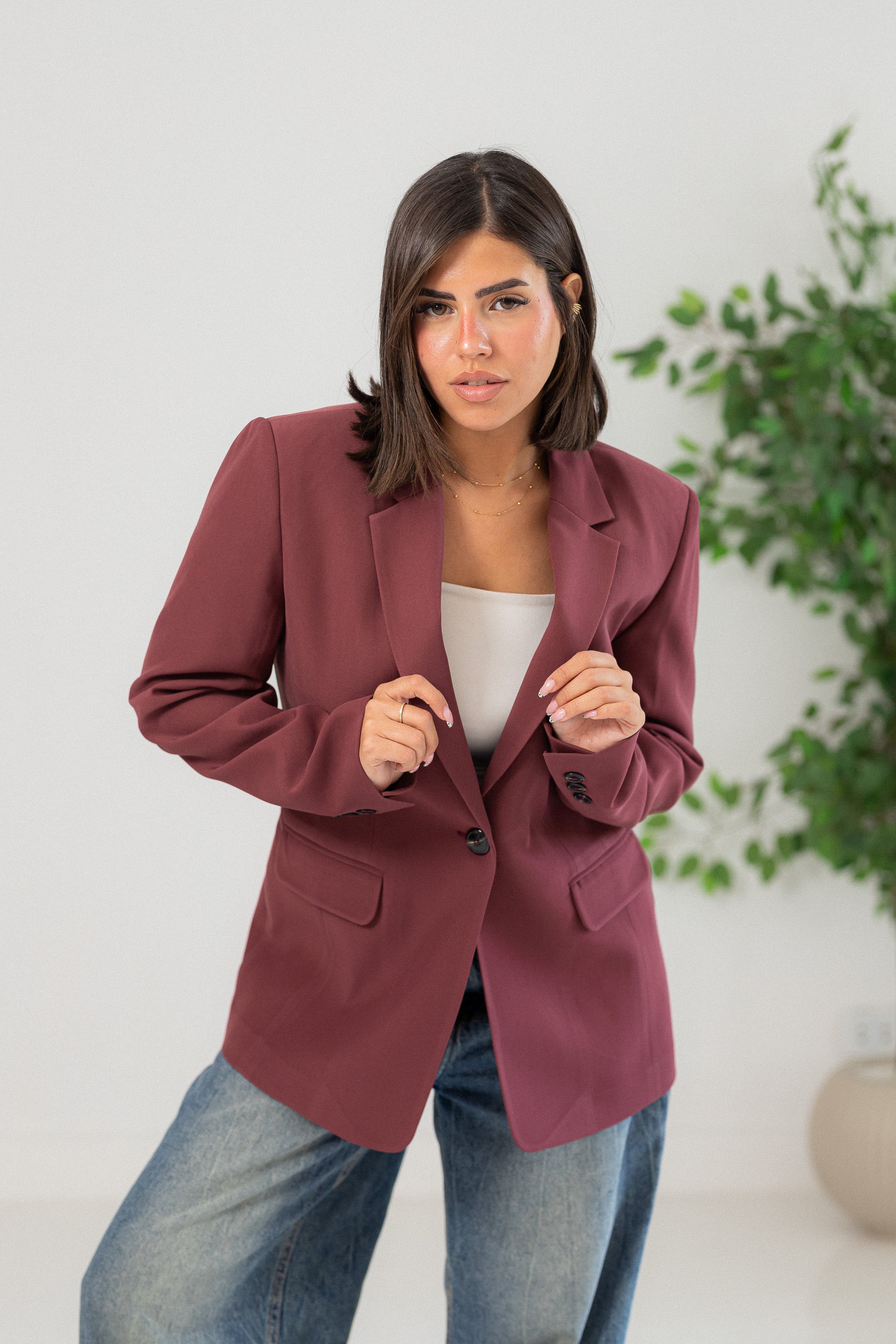 Glow burgundy blazer