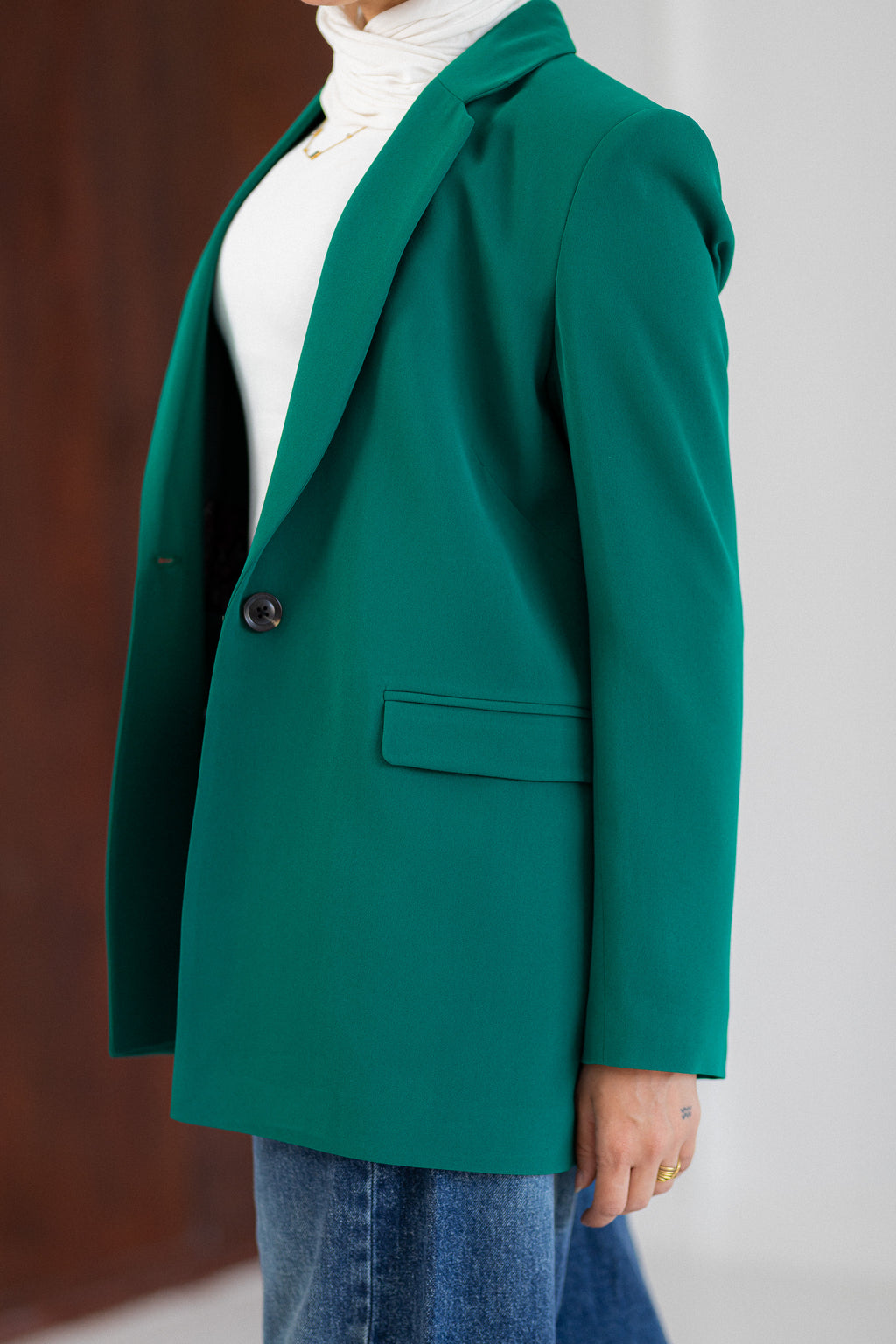 green long blazer