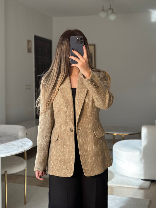brown bucklet blazer
