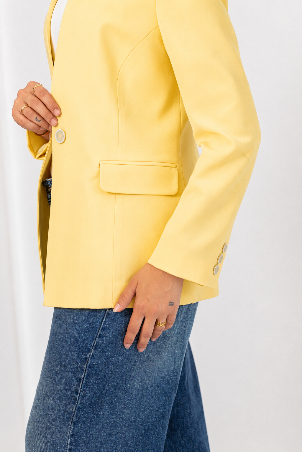 Yellow notched blazer