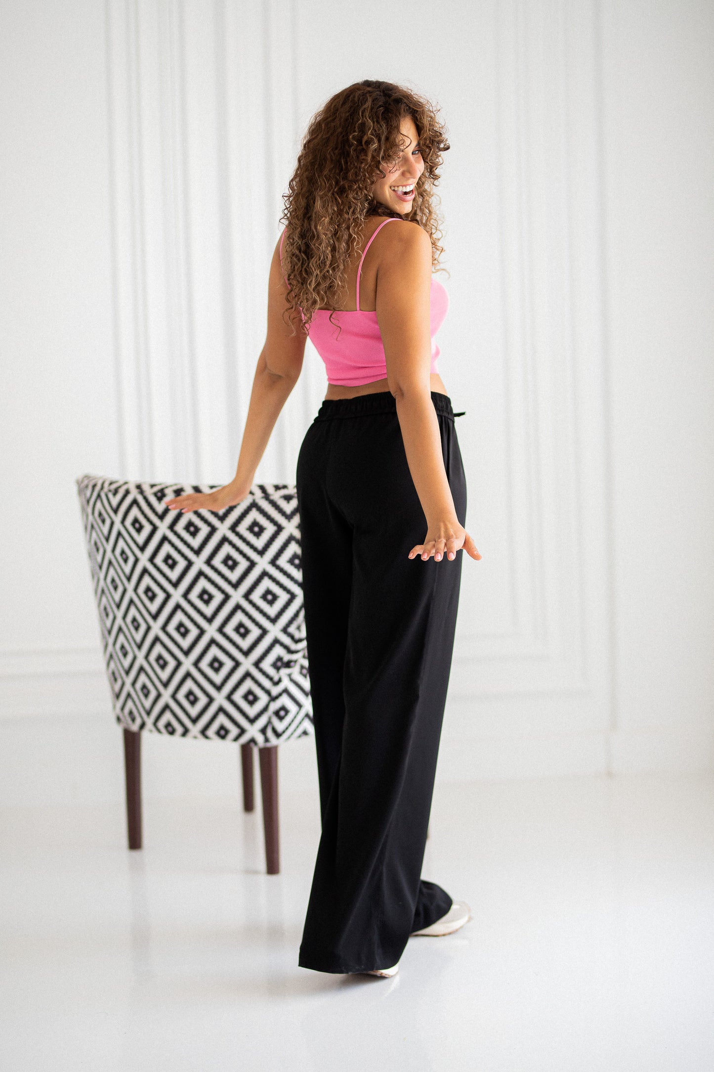 black wide leg pants