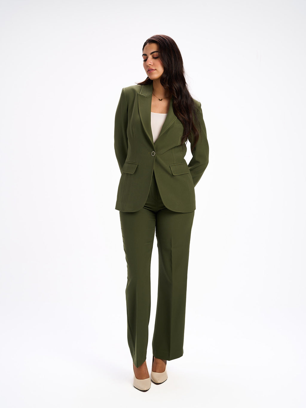 Elora olive green suit