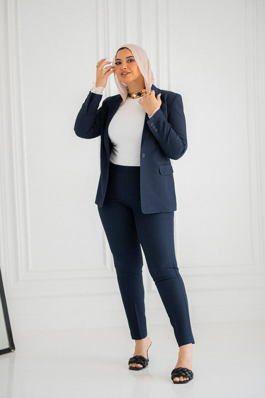 bold navy workwear set