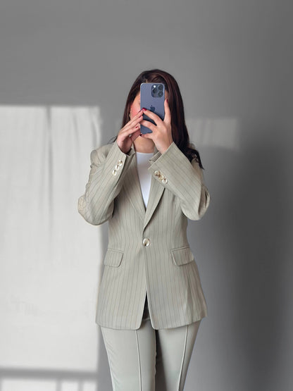 lined tr olive blazer
