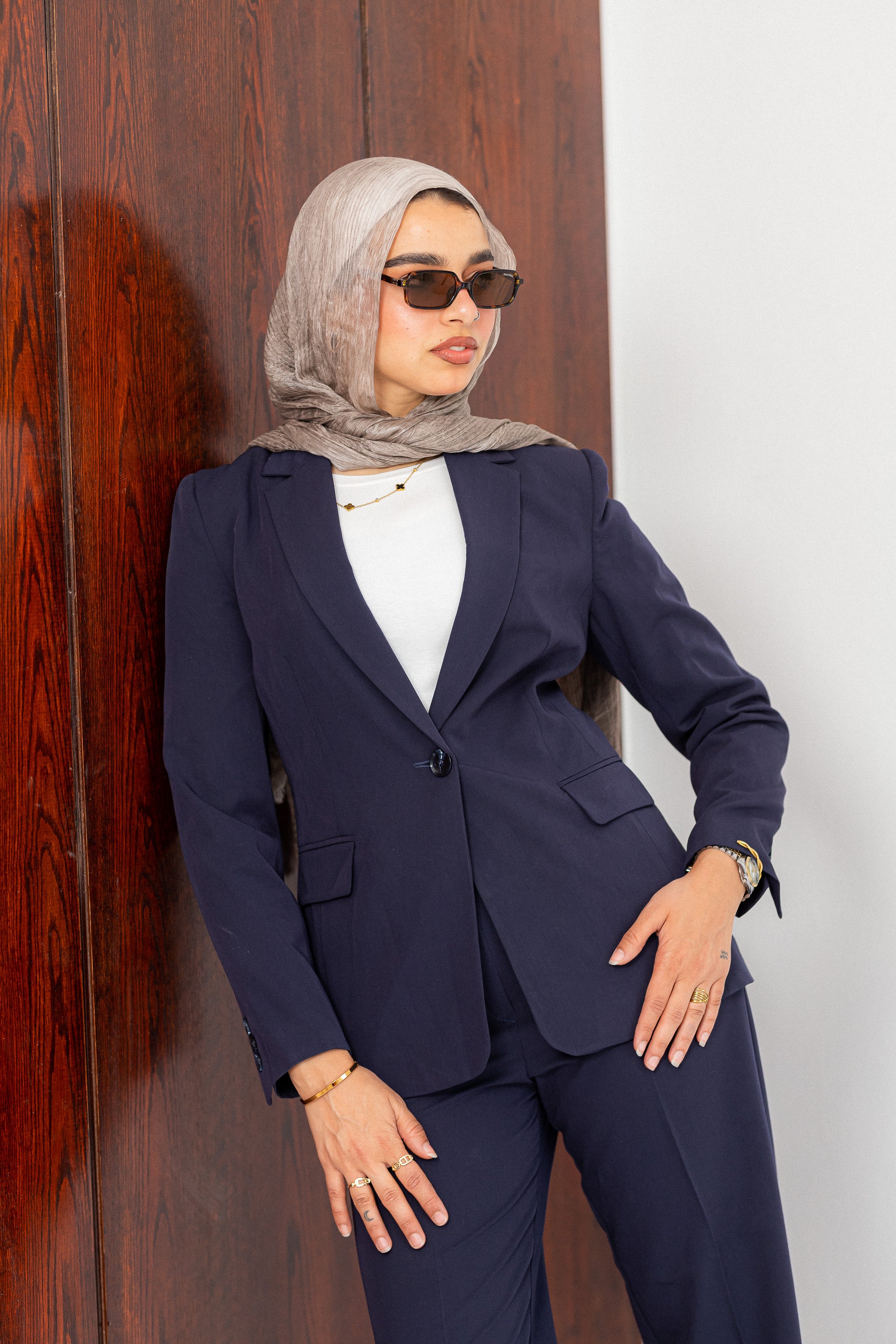 classic navy blazer