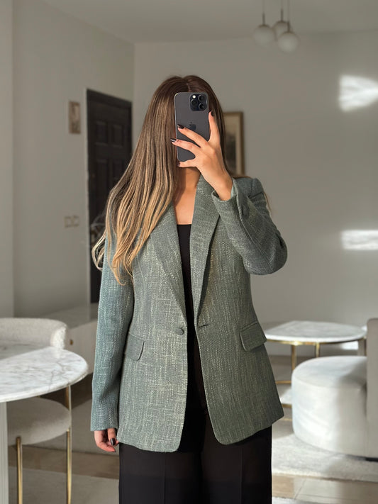 mint bucklet blazer