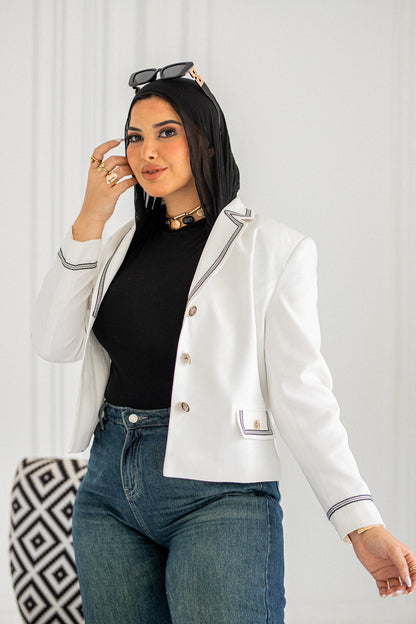 white statement blazer