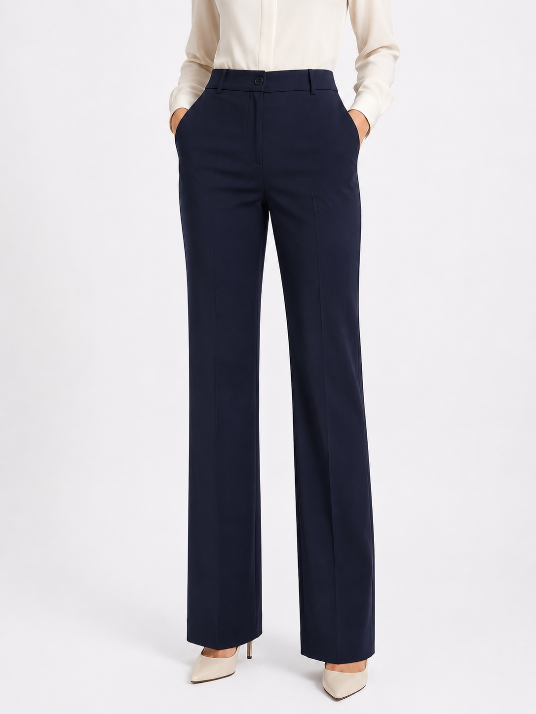 tailored navy trouser
