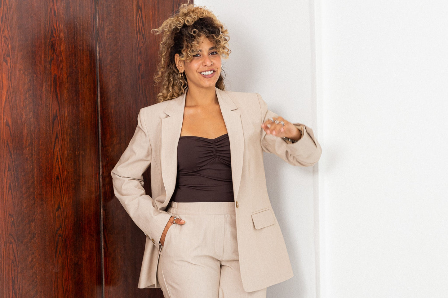 classic beige blazer