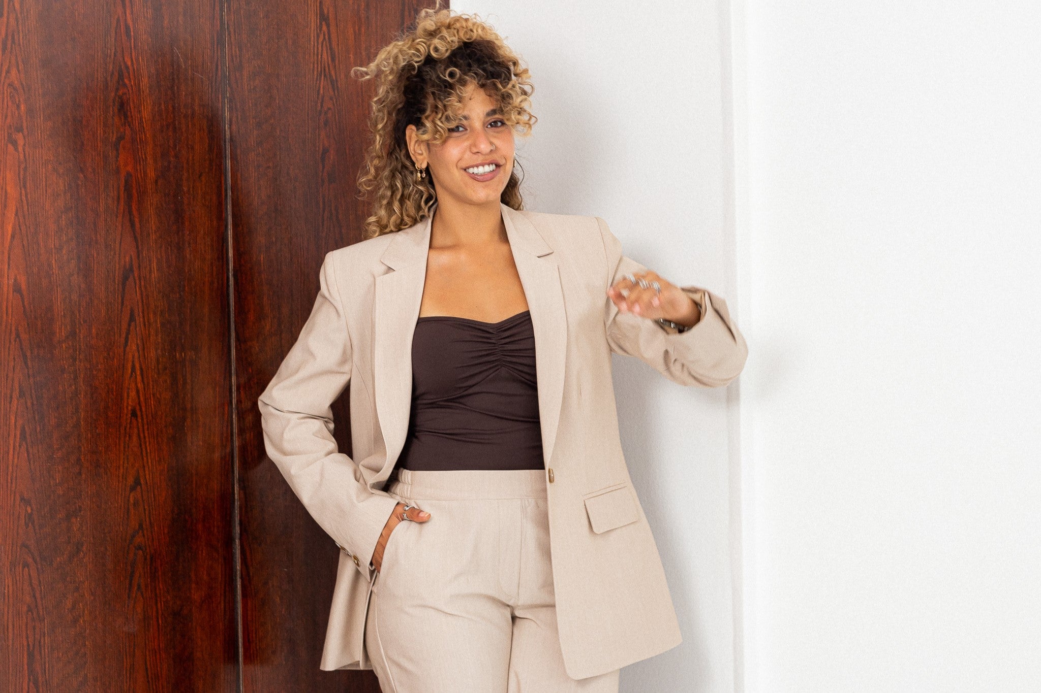 classic beige blazer