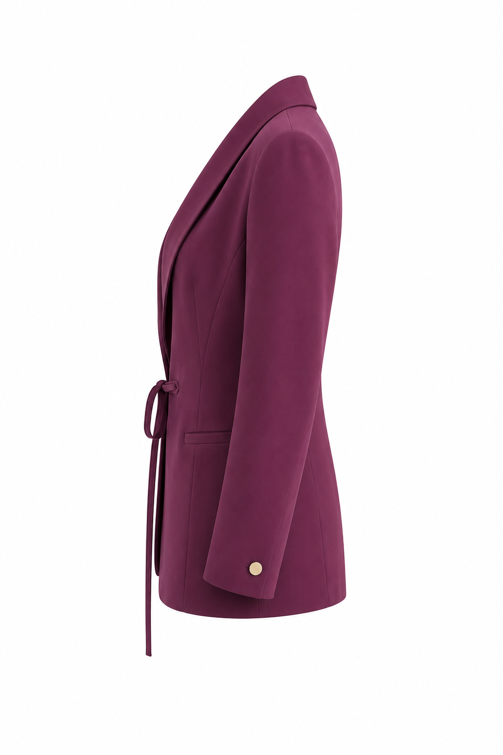 burgundy tie-waist blazer