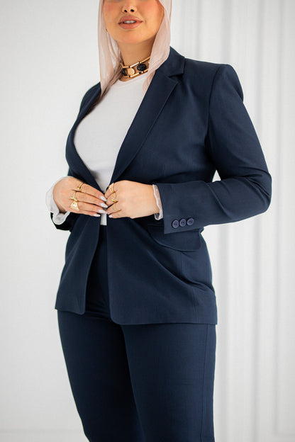 bold navy workwear set