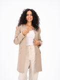 Round neck coffee coat