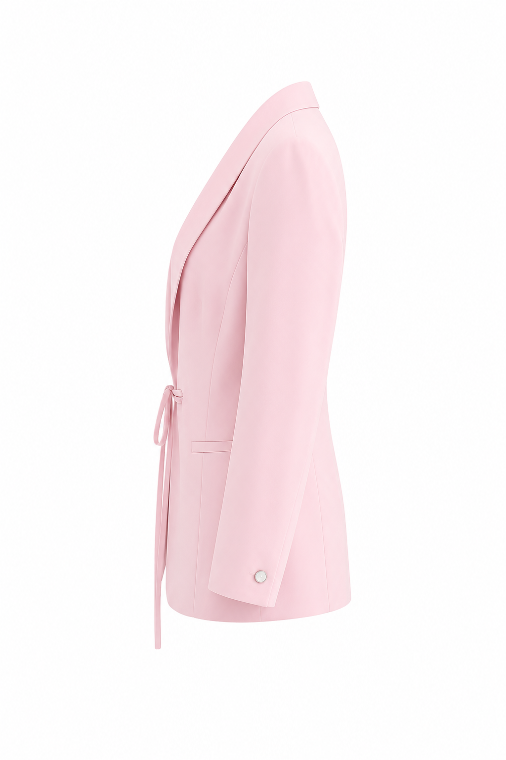 pink tie-waist blazer