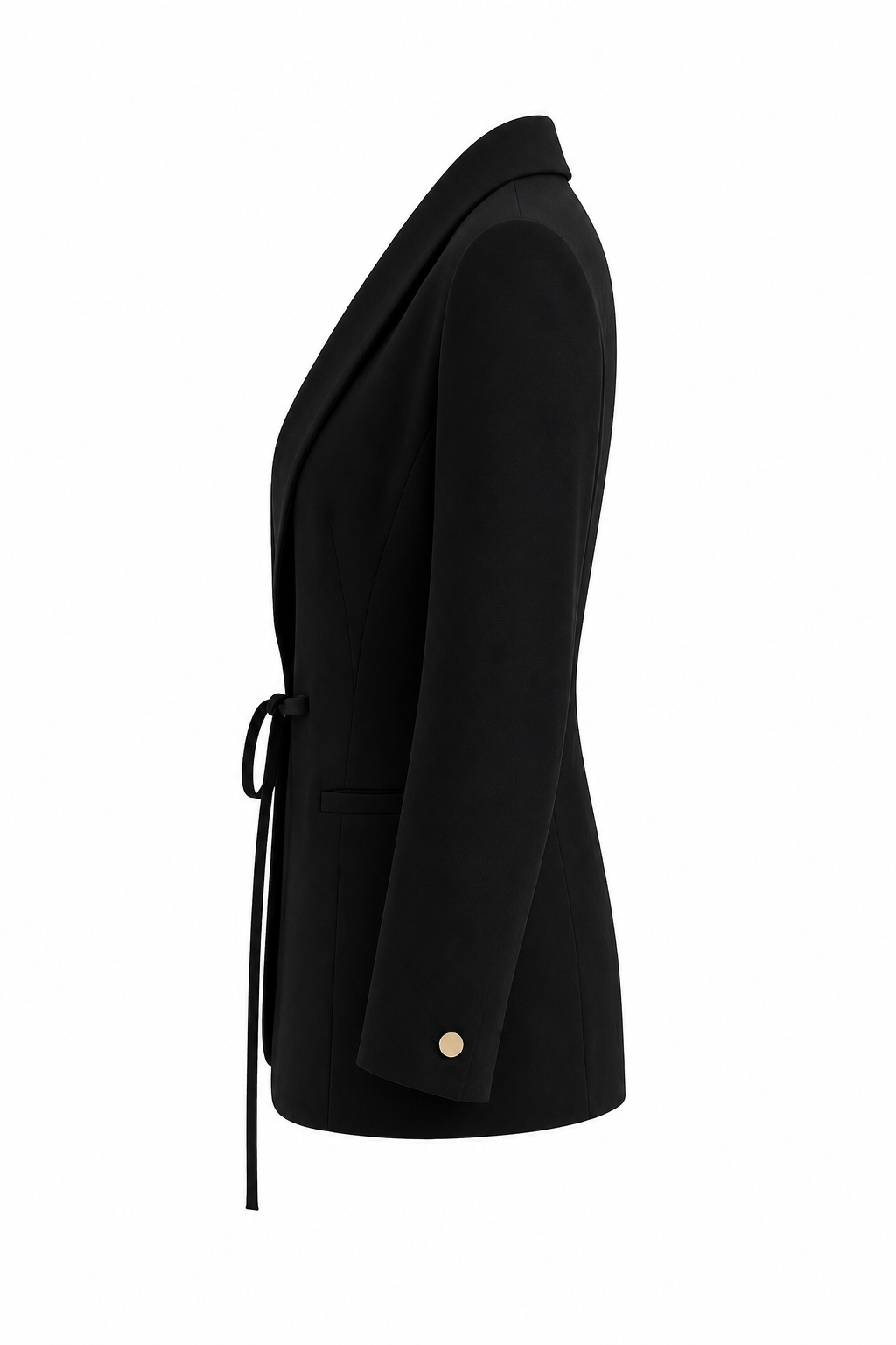 black tie-waist blazer