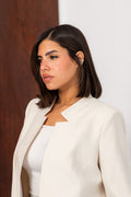 beige notched blazer