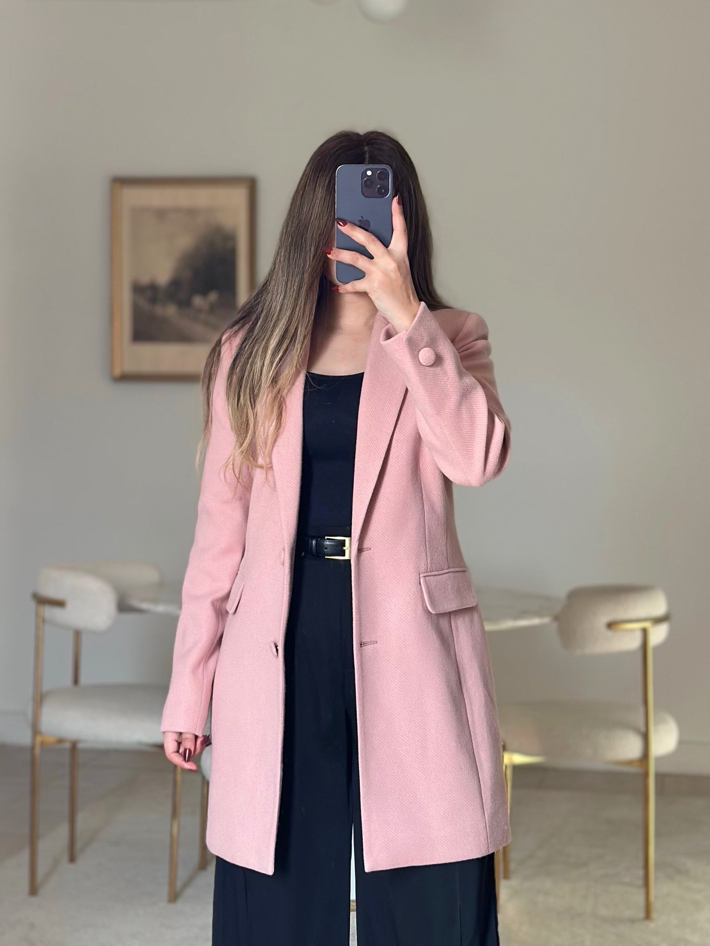 pink long jacket