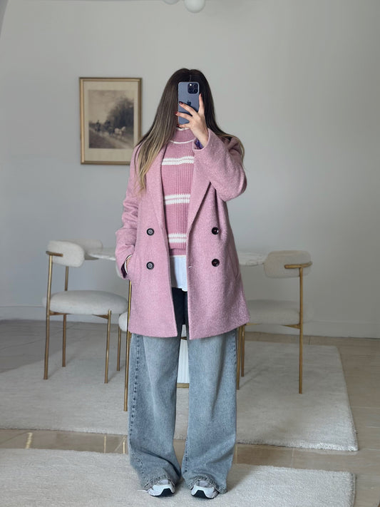 pink raglan coat